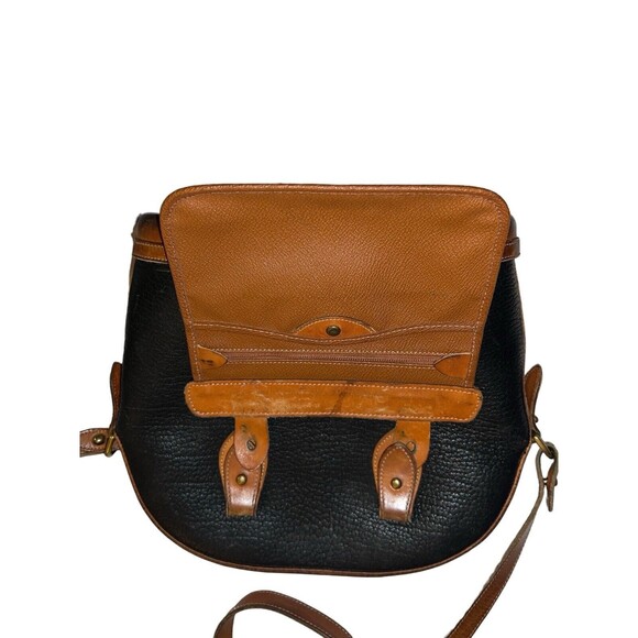 Vintage Dooney & Bourke All Weather Leather Pebble Green Tan Satchel Handbag USA - Picture 2 of 10